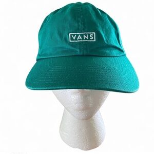 Vans Logo Pine Needle Green Curved Bill Jockey Strap Hat